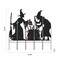 Set of 4 34.5"H Set of 5 Halloween Metal Silhouette Witches with Cauldron Yard Stake(Two function)